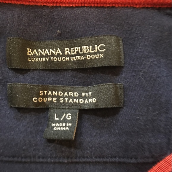 Banana Republic blue with red diamond pattern mens polo shirt Size L - Picture 4 of 8